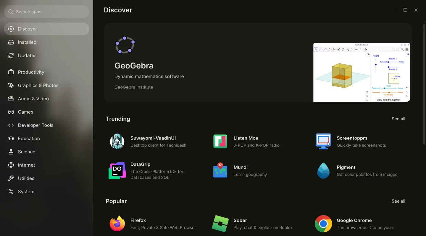 Schelf, apps