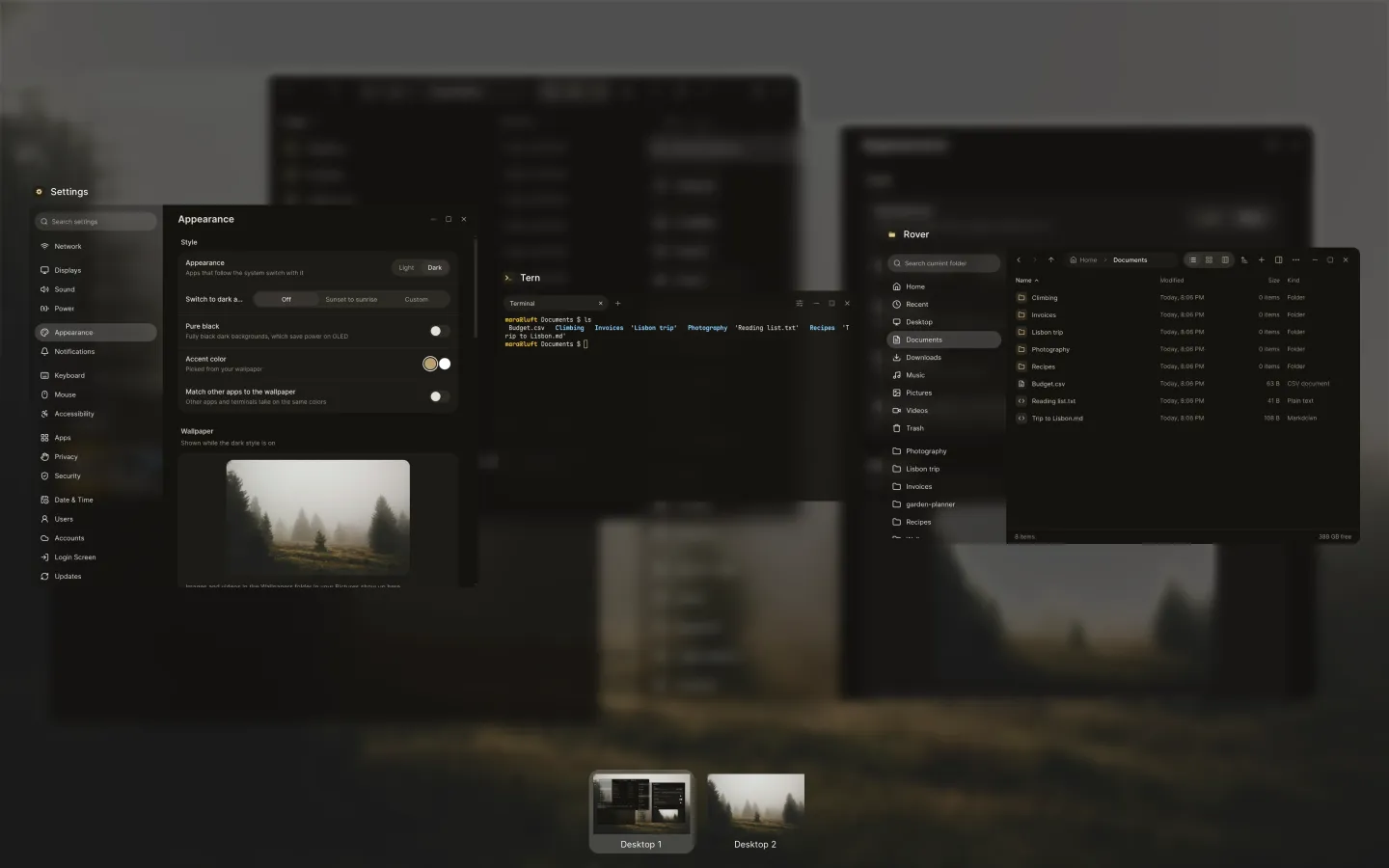 Every window and desktop at a glance
